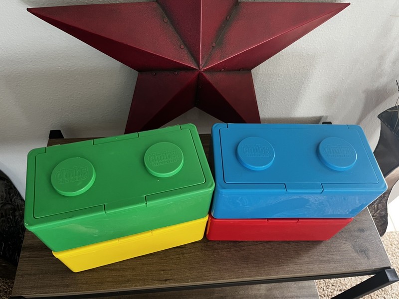 Chubs Stackables 4 Empty Building Blocks Empty Canister Baby Wipe Container gallery
