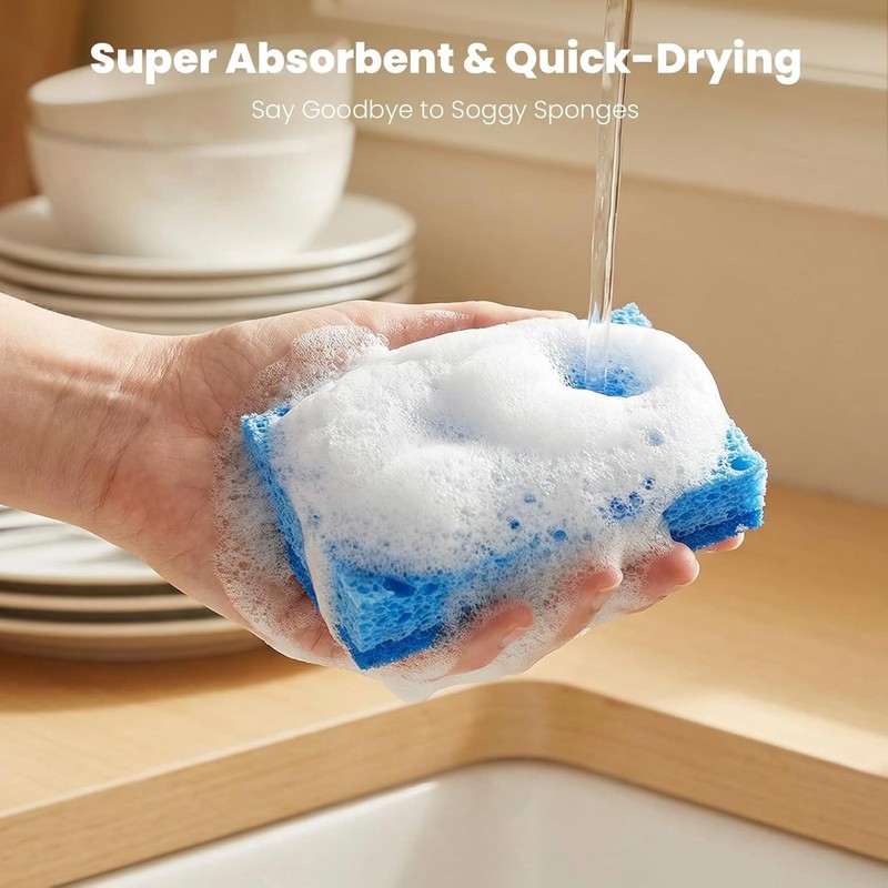 Kitchen Sponges, 12 Count, Non-Scratch Scrub Sponge, Dual Sided Cleaning Spon... gallery