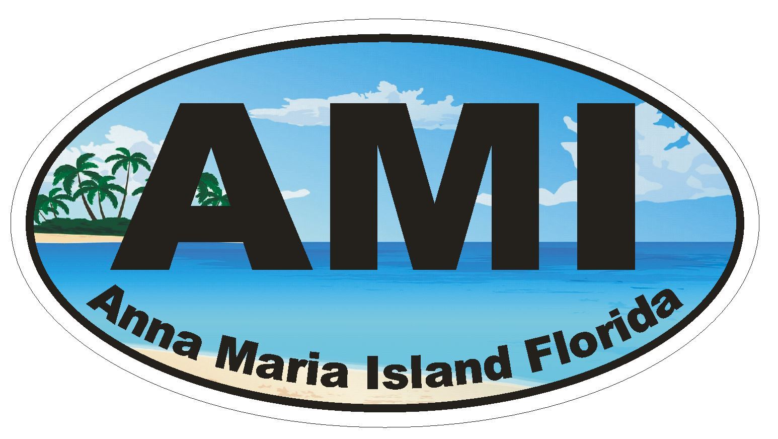 Anna Maria Island Florida Oval Bumper Sticker or Helmet Sticker D1132 gallery