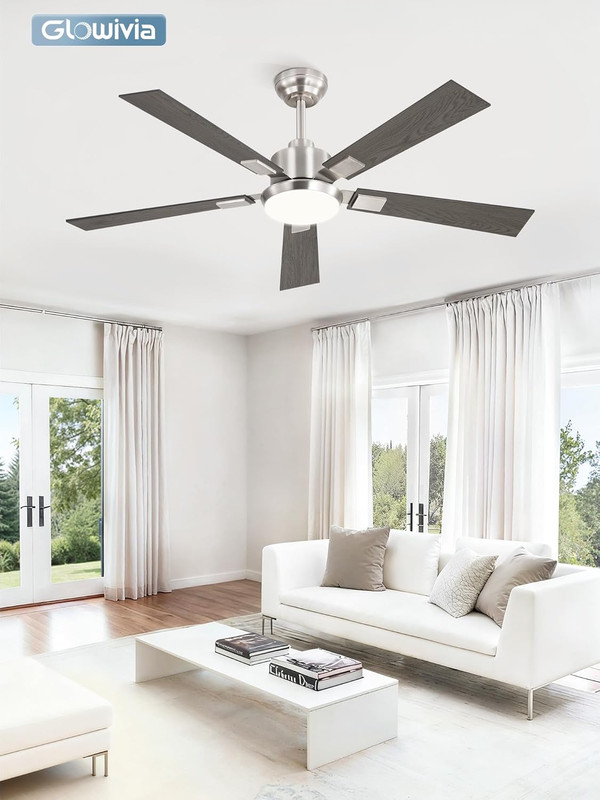 Smart 52" Ceiling Fan with Lights & Remote, Dimmable 3000-6000K, 6 Speeds gallery
