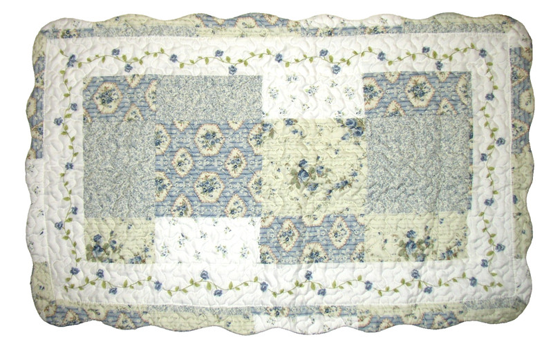 2pc Royal Tradition Brea King Pillow Sham Set Zip Quilted Scallop Patchwork NWOP gallery