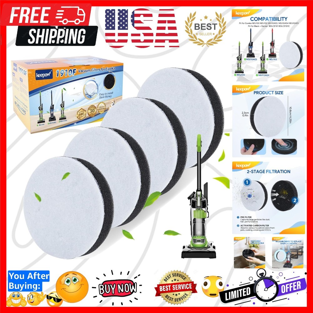Vacuum Filters for Eureka Airspeed Compact Bagless Upright Vacuum Cleaner , ,...