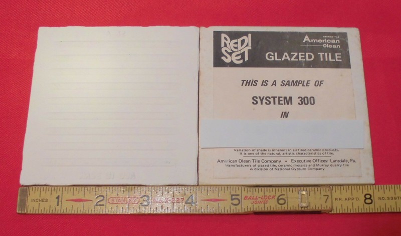 1 pc. *Light Gray* Glossy Ceramic Tile by American Olean; 4" X 4" Exact Size gallery