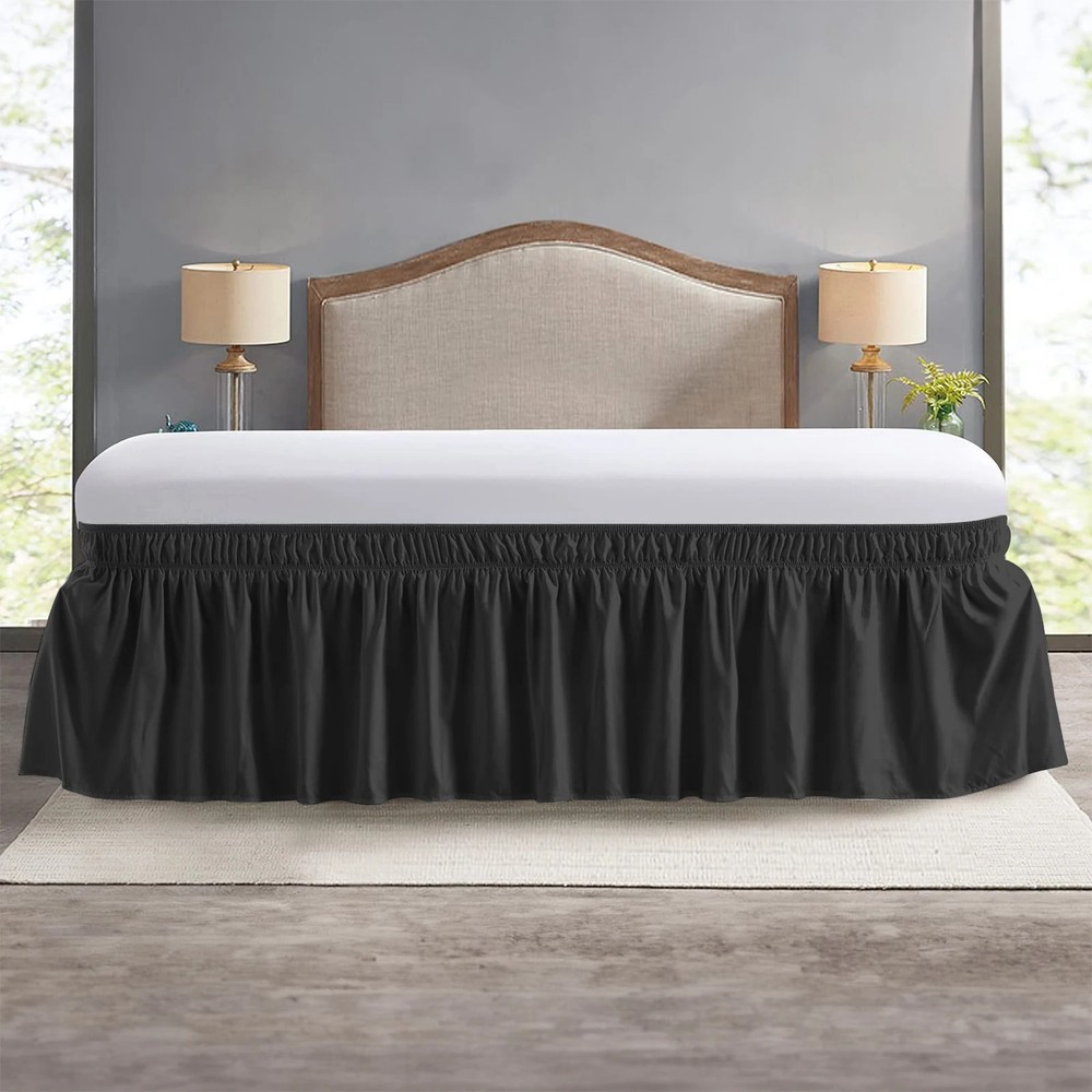 Elastic Ruffle Bed Skirt – Wrinkle-Free Dust Proof Bedding for King Queen Tw