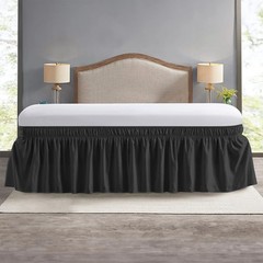 Elastic Ruffle Bed Skirt – Wrinkle-Free Dust Proof Bedding for King Queen Tw