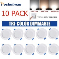 10/20PCS Dimmable LED Downlight 7W Recessed Ceiling Light Panel Light 85V-265V