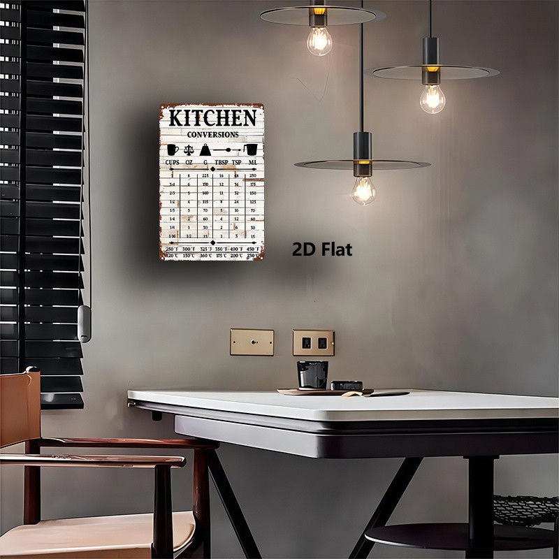 Metal Measuring Cup Chart Sign 8x12 Inches Retro Kitchen Decor gallery