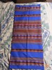 Woven Multicolor Table Scarf W/ Fringe 47” X 42” Blue red black gallery