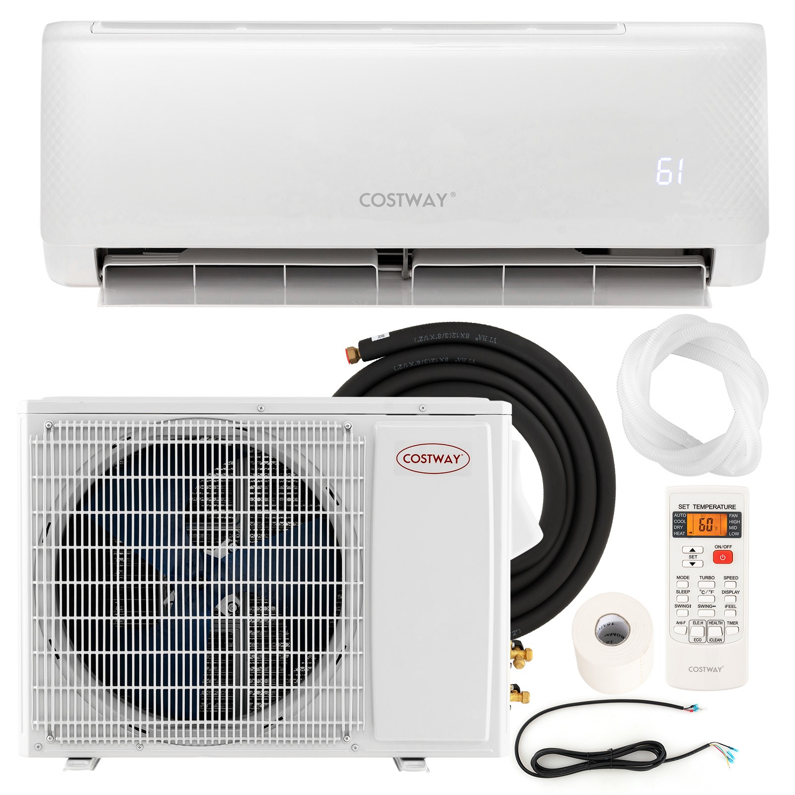 17,000 BTU Mini Split Air Conditioner AC Unit w/ Heat Pump & Remote Control gallery