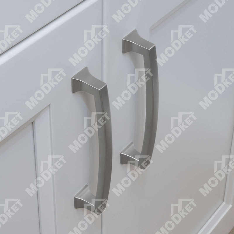 Solid Brushed Nickel Square Cabinet Pulls Handles Kitchen Bathroom Drawers gallery