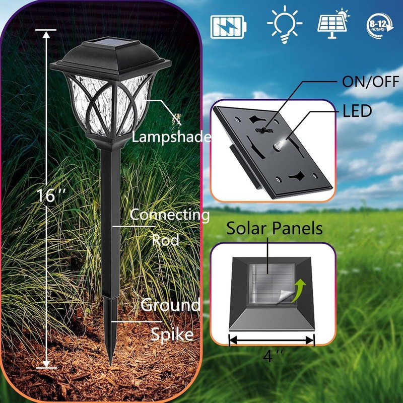 2/4/6/8 Pack Super Bright Solar Lights - Solar Pathway Lights Outdoor Waterproof gallery