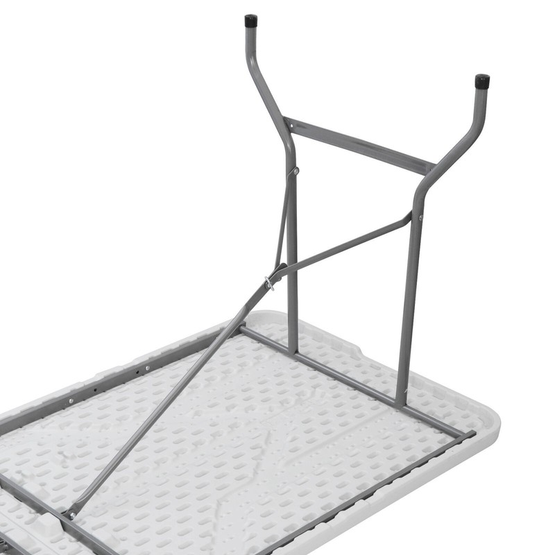 Rectangular Plastic 6 Ft Folding Table Dining Picnic Camp W/Handle 220lbs White gallery