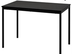 IKEA SANDSBERG Black Rectangular Dining Table 43 1/4 x 26 3/8 in, 4