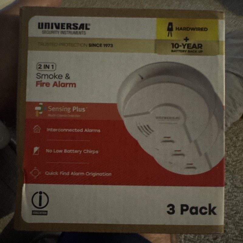 Universal Security (3-Pack) Hardwired & 10-Year Battery Smoke Detector gallery