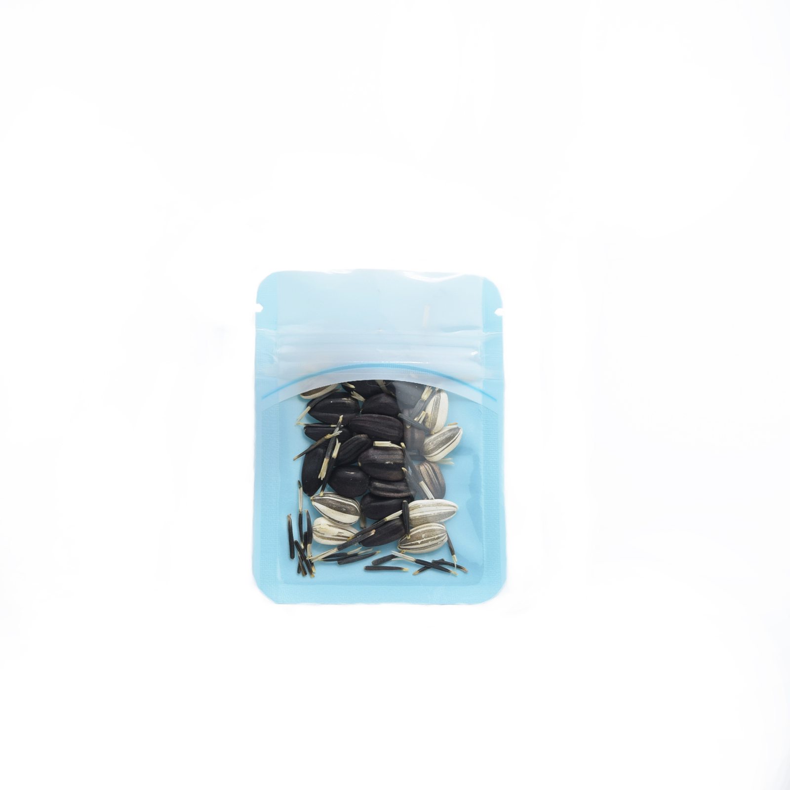 100/200/500 Clear & Blue Flat Resealable Food Packaging Bags with Tear Notch gallery