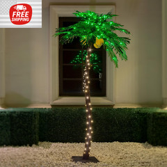 7ft Lighted Palm Tree with Glowing Coconuts – Dimmable, UL Certified, Waterproof