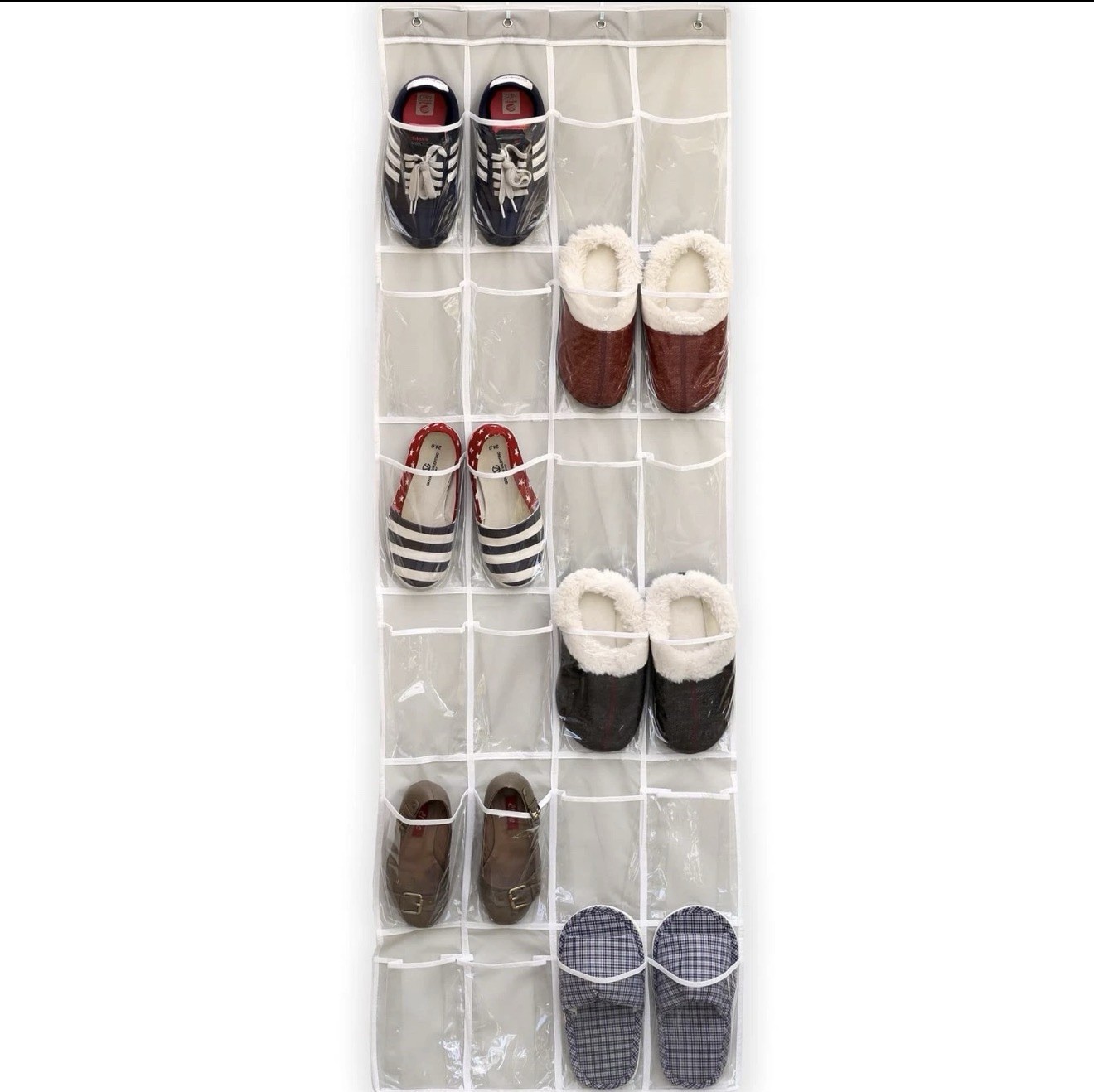 24 Pockets - SimpleHouseware Crystal Clear Over The Door Hanging Shoe Organizer, gallery