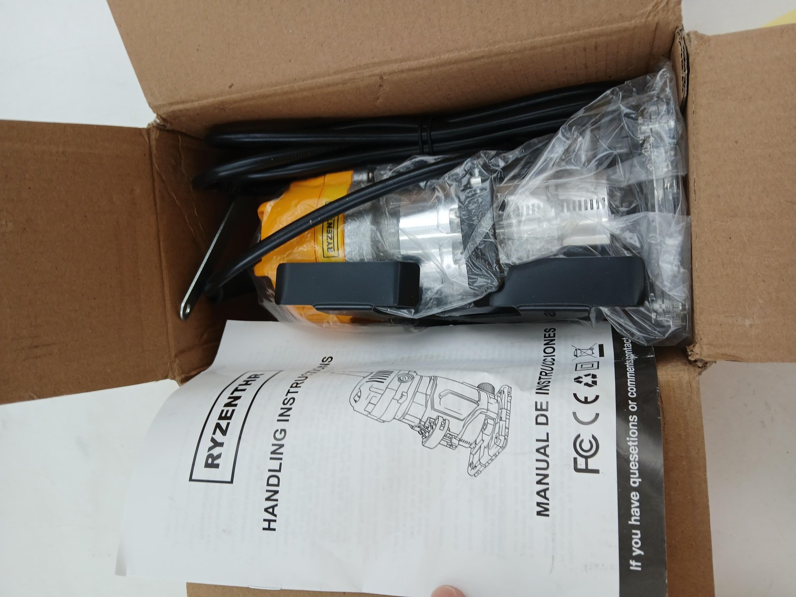 RYZENTHR Compact Router 110V Yellow Corded Electric Tool Only 10000-30000RPM gallery