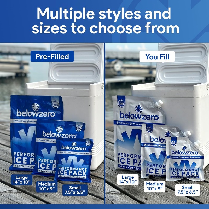 Below Zero Prefilled Reusable Ice Packs for Coolers Long Lasting Freezer Blocks gallery