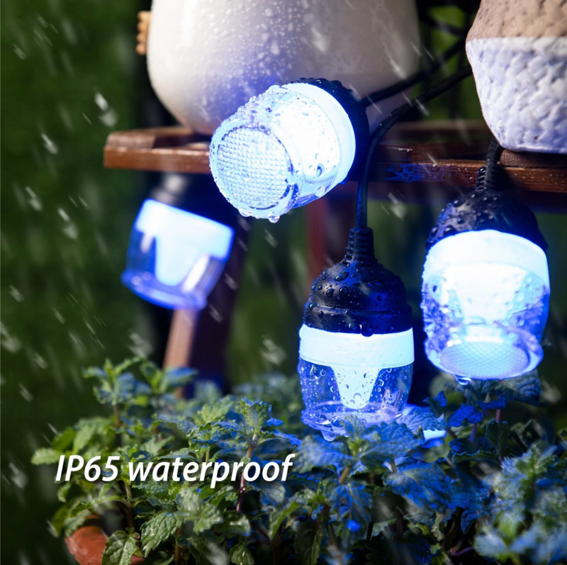 43Ft Waterproof Outdoor LED String Lights For Patio IP65 Remote APP Dimmable gallery
