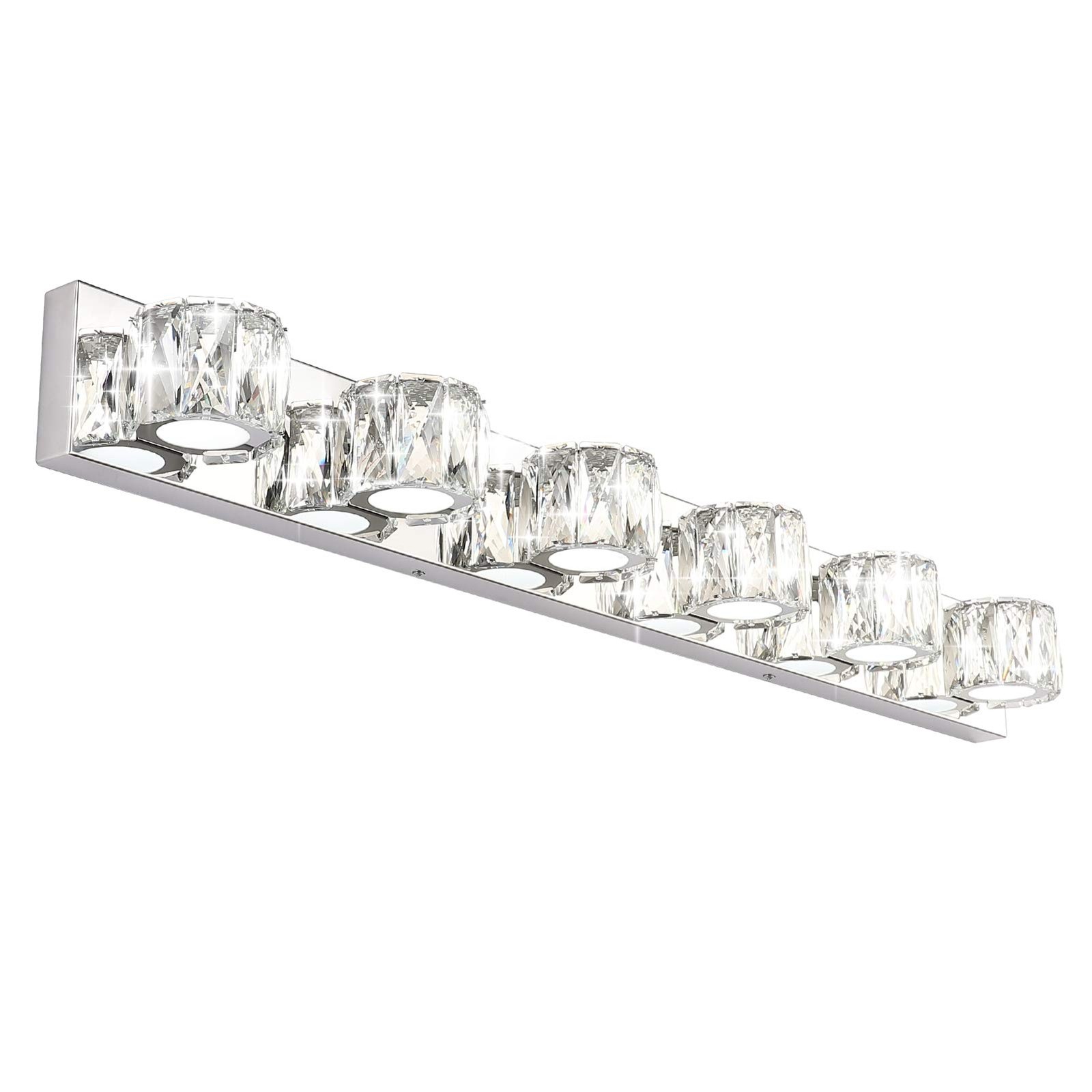 6 Lights 41in Crystal Vanity Lights Over Mirror Long Bathroom Lighting Fixture M gallery