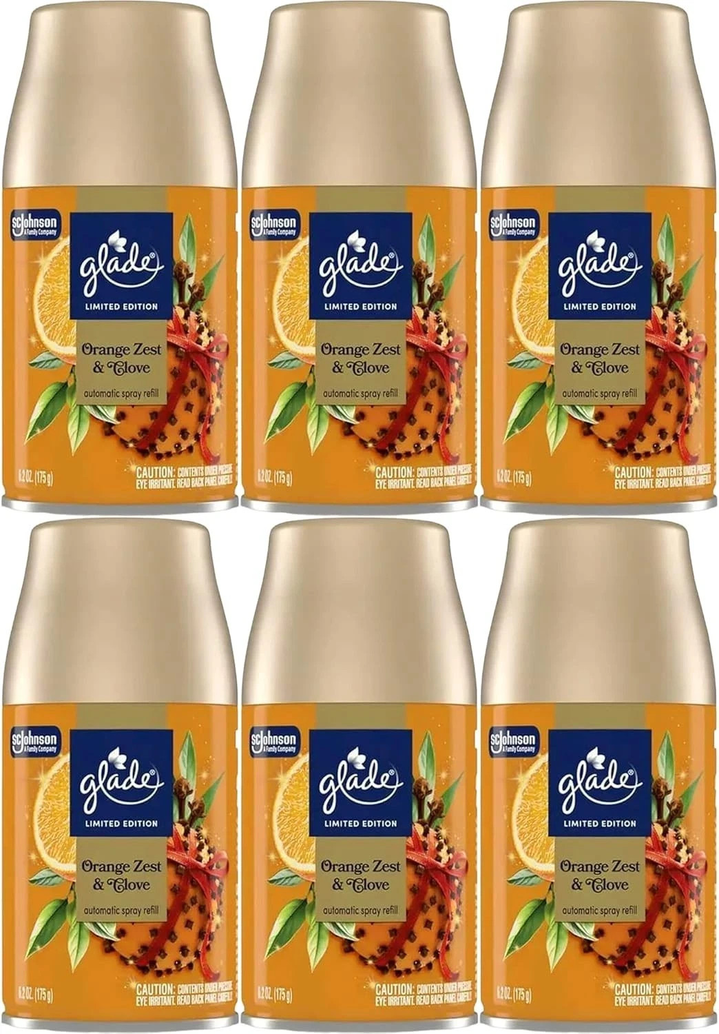 6 NEW Glade Automatic Spray Refill 6.2oz , Orange Zest & Clove Scent Limited Ed gallery