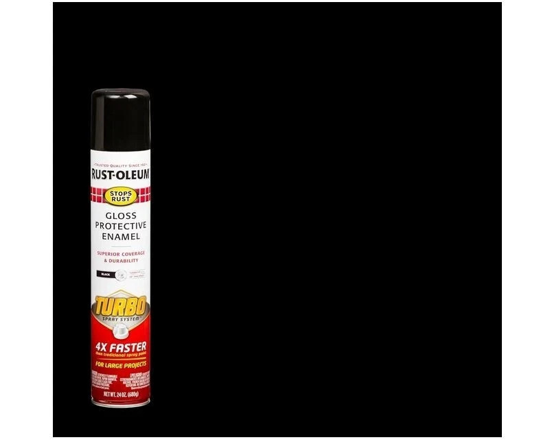 Rust-Oleum 334128 Stops Rust Turbo Spray System Spray Paint, 24 Oz, Gloss Black gallery
