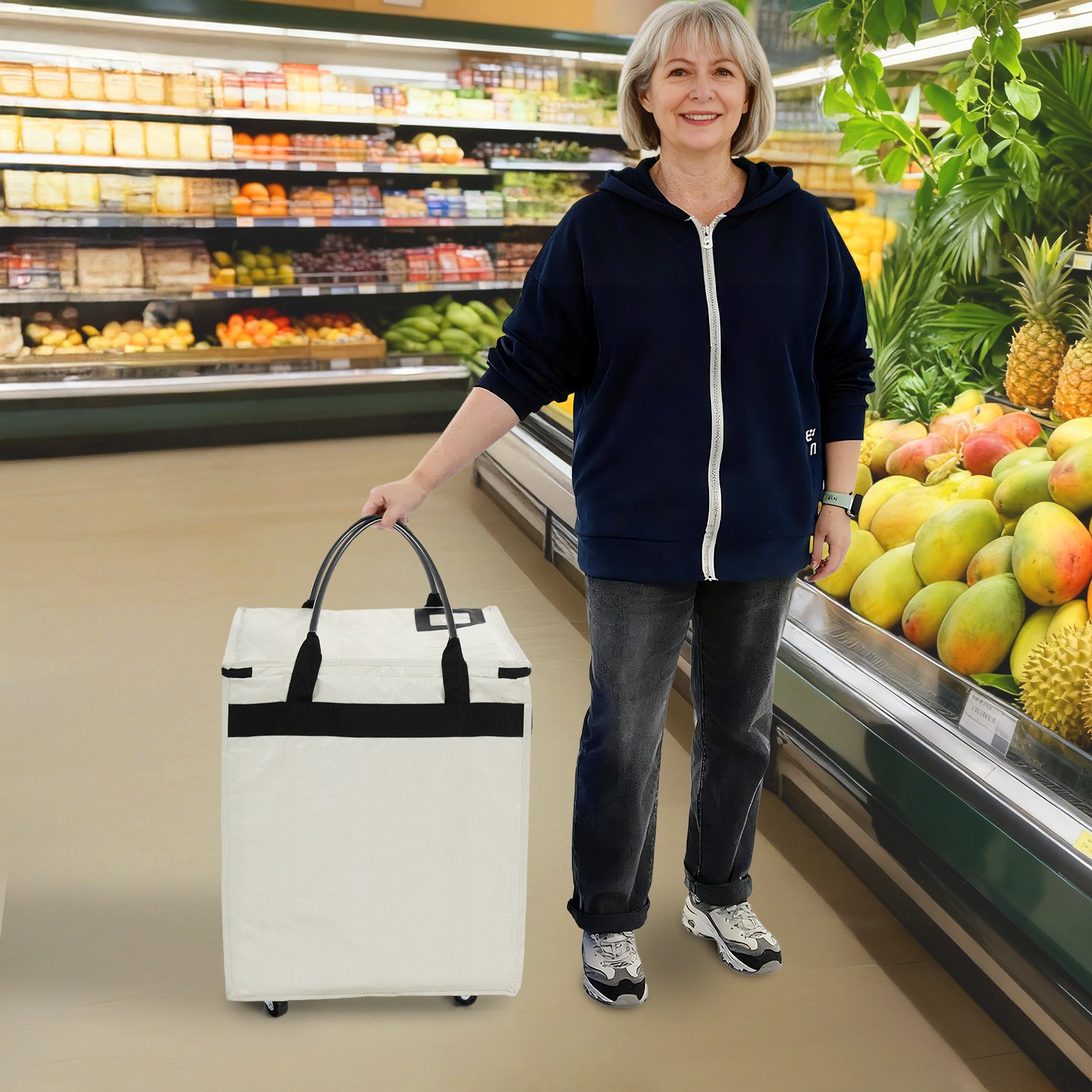 20kg Load Reusable Grocery Bag, Foldable Shopping Trolley, Rolling Shopping Bag gallery