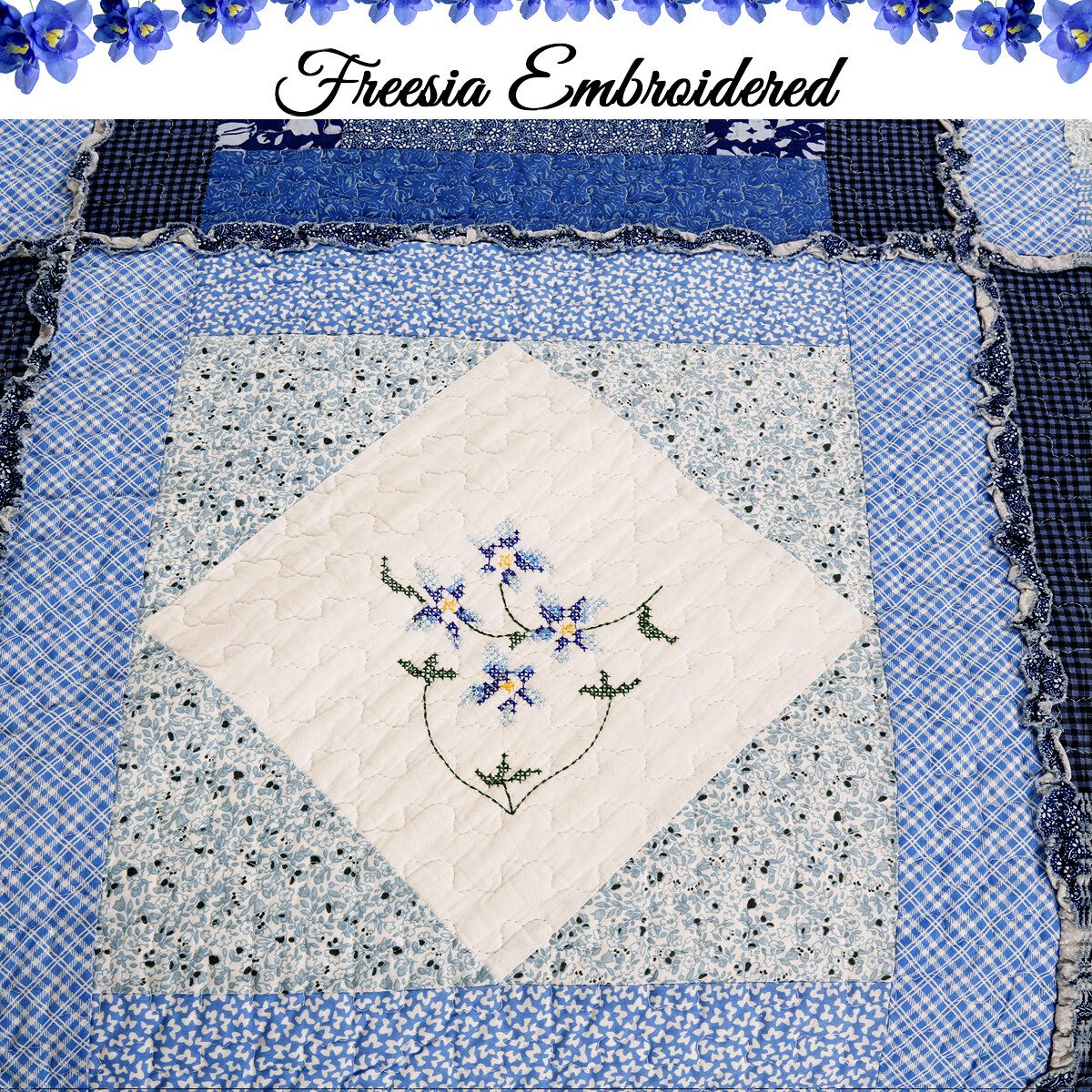 Moyle Blue Real Patchwork 100%Cotton 3-Piece Quilt Set, Bedspread, Coverlet gallery