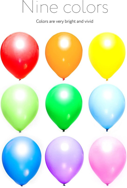 Dusico® Balloons Rainbow Set (100 Pcs) 12 Inches, Assorted Bright Colors-1Pack gallery