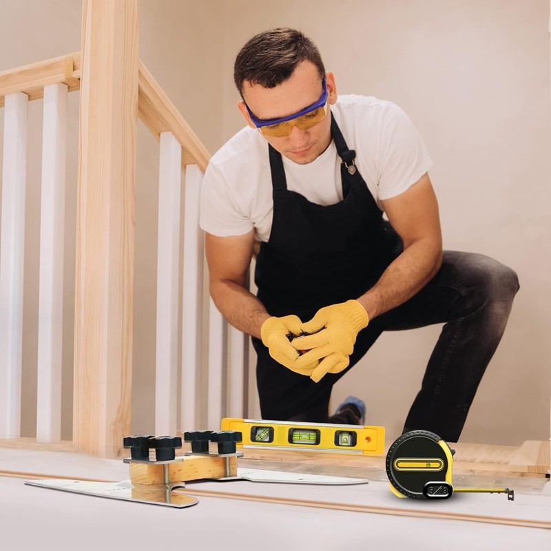 Stair Tread Template Tool Set Adjustable Measuring Jig w Level Tape gallery