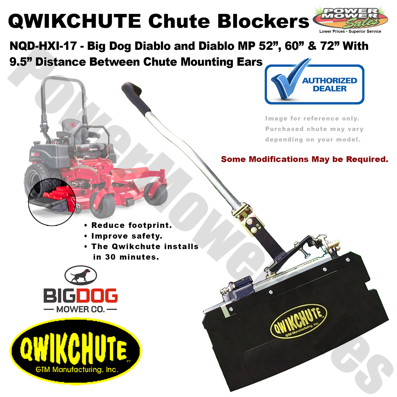 Qwikchute Deflector for Big Dog Diablo & Diablo MP 52�, 60� & 72� / NQD-HXI-17 gallery