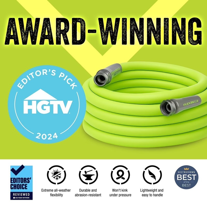Flexzilla® Premium Grade Garden Hose, 5/8 in. x 25ft., Hybrid Polymer, ZillaGree gallery