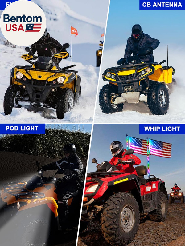 Whip Light Mounts for ATV, Quad Light Mounts Fit 0.875", 1", 1.125" Rack Bars an gallery