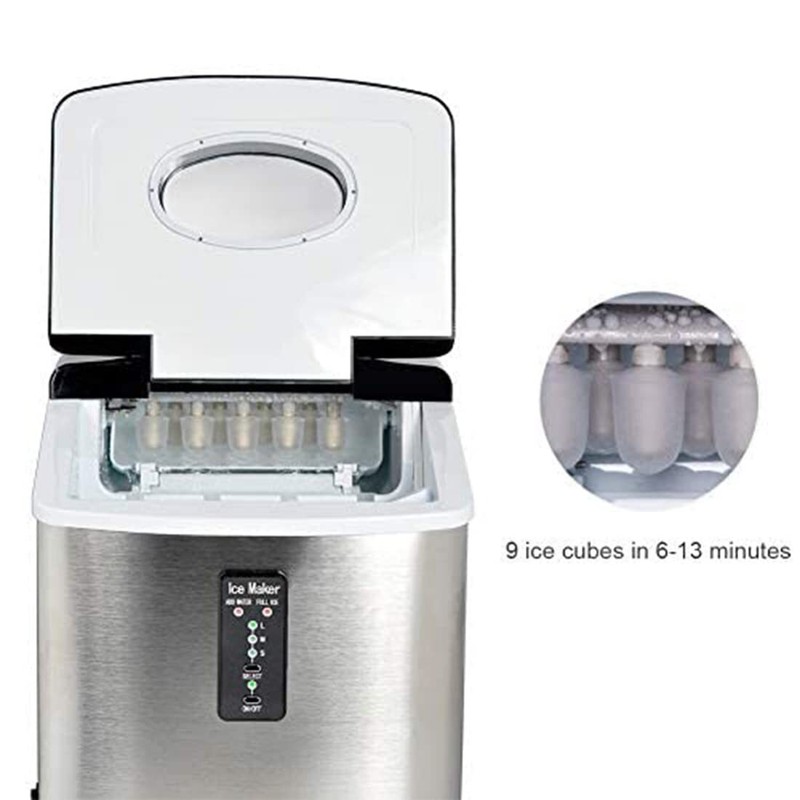 Smad Countertop Ice Maker Stainless Steel Ice Making Machine 33lbs/24h gallery