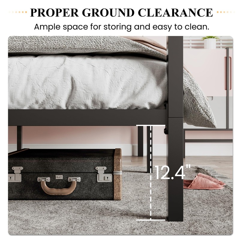 SHA CERLIN Canopy Bed Frame Queen Size/Mattress Foundation with Metal Slats S... gallery