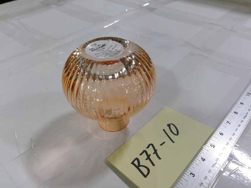 Room Essentials Orange Glass Table Vase Bulb Shape Striped Decorative Home Decor gallery