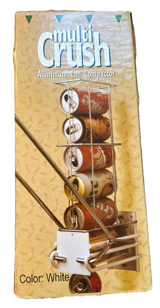 Multi Crush Aluminum Can Compactor-White Loads Up To 6 Cans At Once. New.
