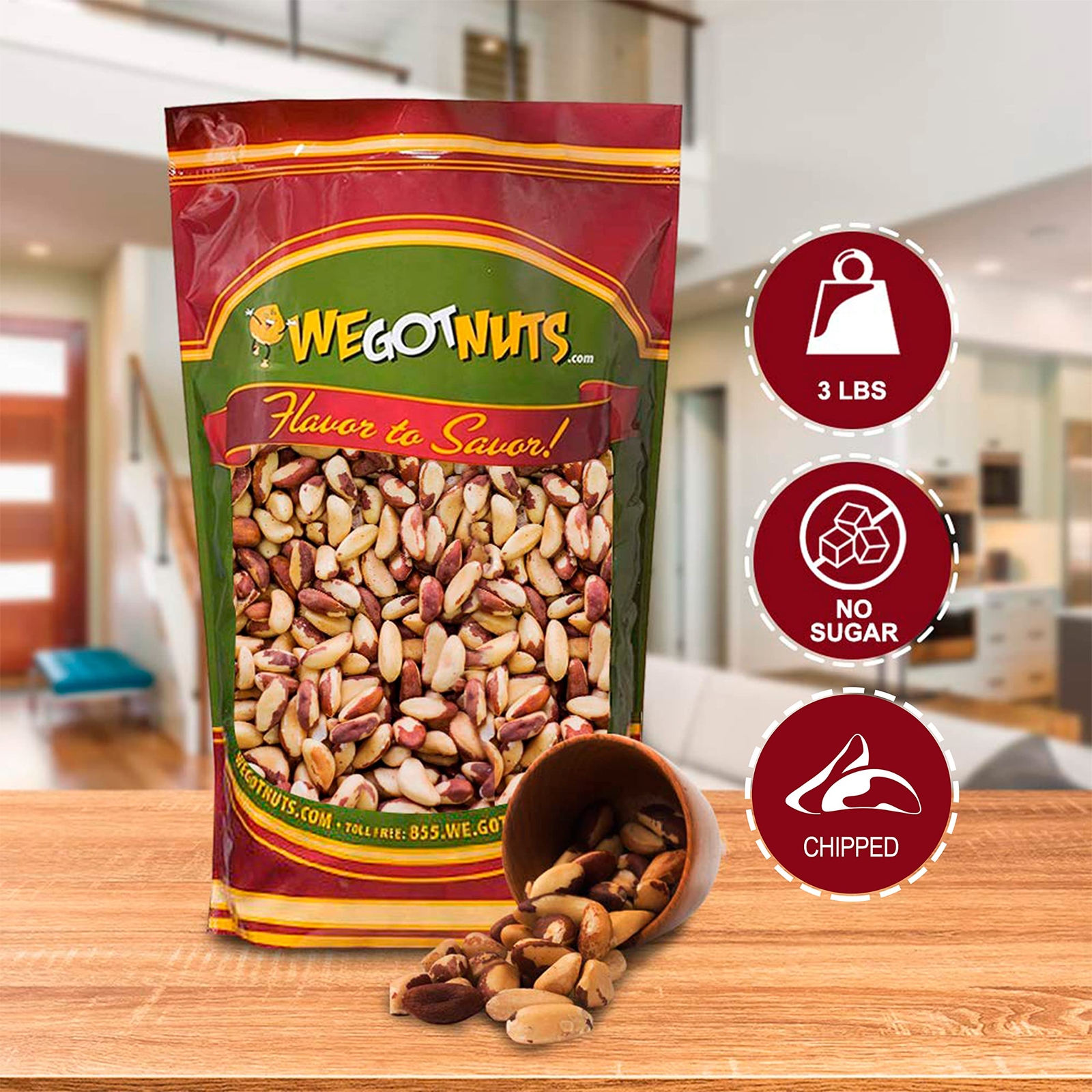 Raw Brazil Nuts 3 LB Natural Unsalted Shelled No Preservatives Kosher Certif... gallery