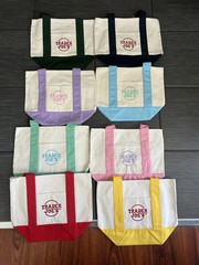 Trader Joe’s Mini Canvas Reusable Tote bags, SET of all 8, Basic and Pastel, NWT