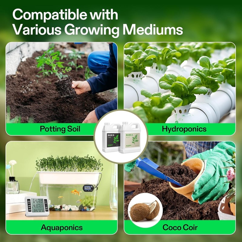VIVOSUN Nutrients Base A & B Bundle, Liquid Fertilizer Supports Vegetative gallery