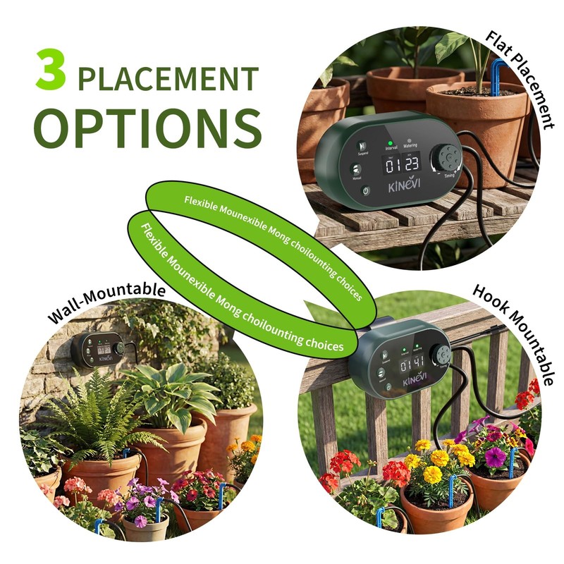 Solar Drip Irrigation System, 8W Powered Auto Watering Kit for 30 Pots, HD LE... gallery