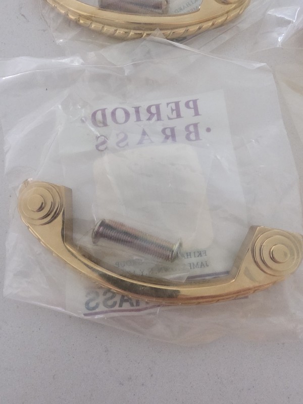 4 NEW P14 Polished Brass Solid Brass 3"cc Handle Pulls FKI HARDWARE GROUP gallery