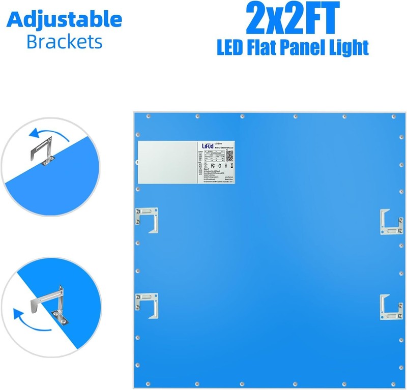 2X2FT LED Flat Panel Light 5400LM 8X45W 5000K Drop Ceiling Ceiling Office Lights gallery