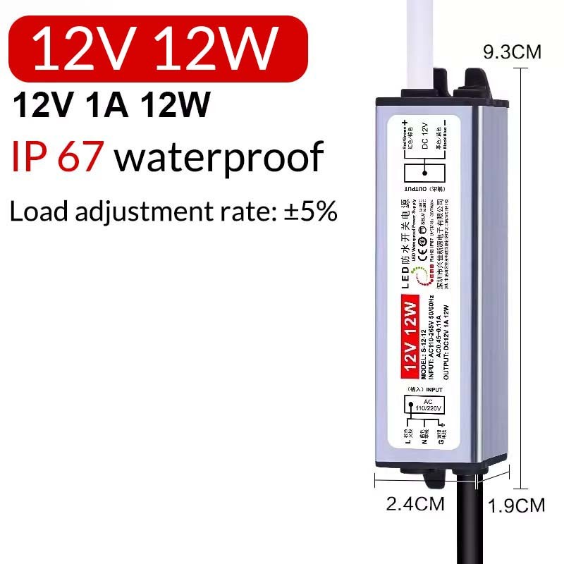 DC12V/24V/36V/48V LED Driver Power Supply Transformer Waterproof IP67 LED Strip gallery