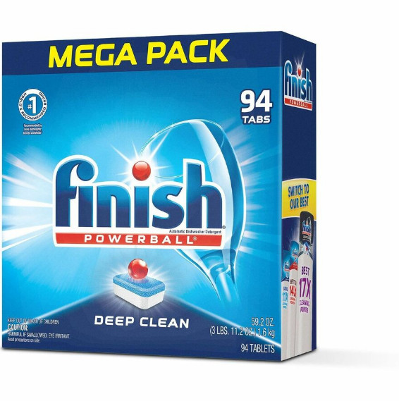Finish Powerball Dishwasher Detergent Tabs Fresh Scent 94 Ct Box 4 Pack Case gallery