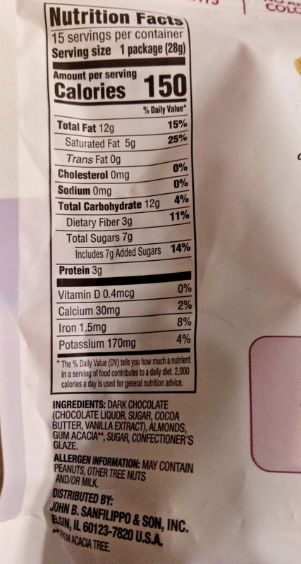 1 Pack/Orchard Valley Harvest Dark Chocolate Almonds 15 Oz. 02/07/2027 gallery