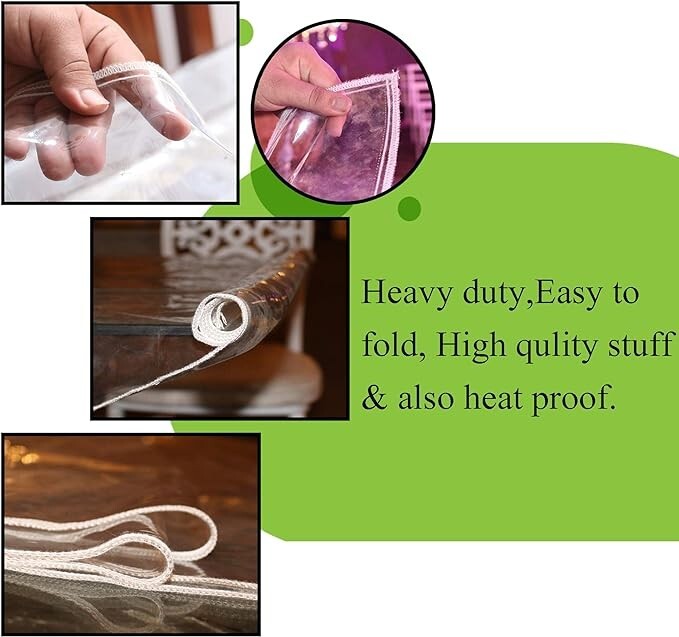 1 Clear Transparent PVC Tablecloth Table Protector Waterproof Covering 60X90 gallery