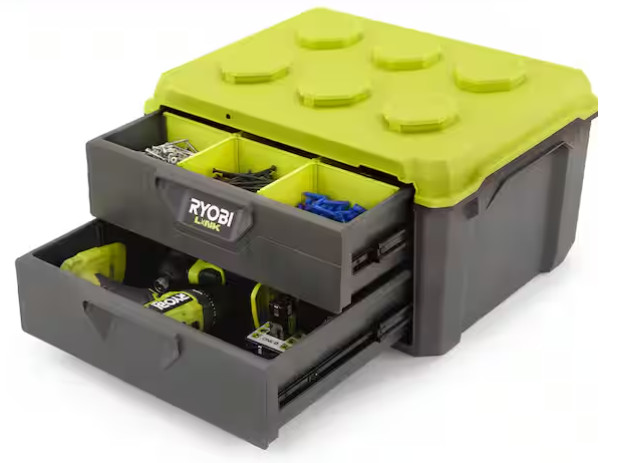 RYOBI LINK STM301 2-Drawer Modular Tool Box Stackable Storage Organizer NEW gallery