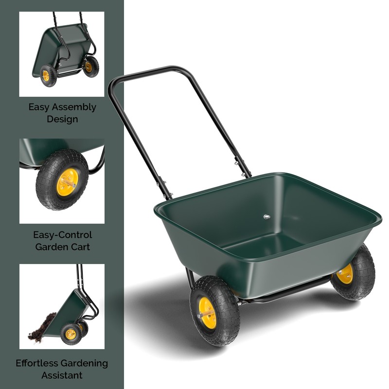 Dump Cart - Poly Garden Dump Cart with Easy to Assemble with U-shaped Handle gallery